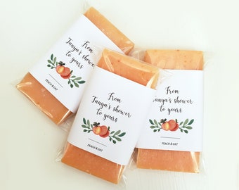 Mini Soap Favor Bars -  .75 oz  -  DIY wrap yourself - includes Custom Label & Bag for weddings or showers