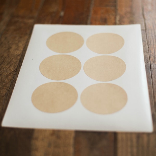 Kraft Circle Labels-2.9 in- Set of 12 -Planners, Scrap booking, Invitations, Packaging, Party Favors, logo