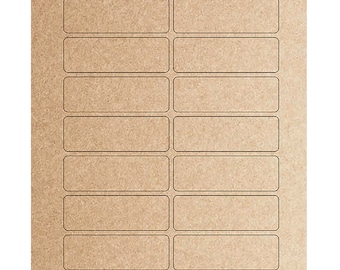 Blank or Custom Printed Stickers-  3 x 1 inches in Kraft Brown, Cream or White - Set of 18 labels per sheet  - Address Labels, Logos