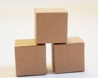 Kraft Natural Gift Box 3x3x3  Lot of 10