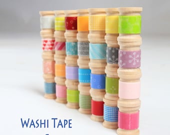 Japanese Washi Tape - 5 Rolls wooden spools - Grab Bag