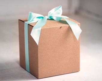 10- 7 x 7 x 7 inch Kraft Gift Boxes -Great for balloon announcements!!!