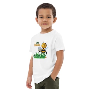 T-shirt dziecięcy z bawełny organicznej | z Colinem the Bumble | Uwielbiam czytać