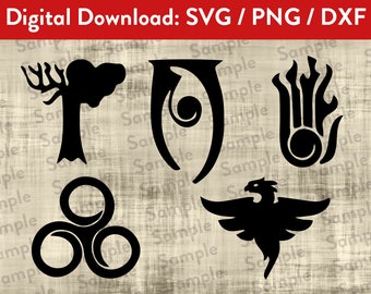 Skyrim Magic School Symbols: Elder Scrolls Digital Art (SVG PNG DXF)