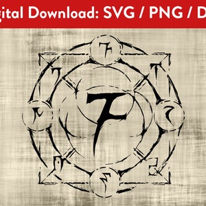 Elder Scrolls Fire Magic Sigil SVG PNG DXF Skyrim