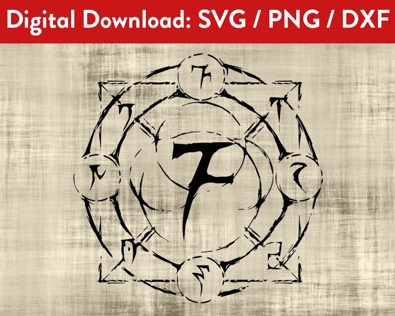 Elder Scrolls Fire Magic Sigil SVG PNG DXF Skyrim Etsy