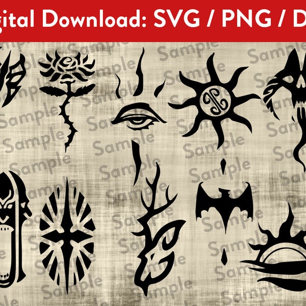 Skyrim Daedric Prince symbols - Elder Scrolls Online digital art -  SVG PNG DXF