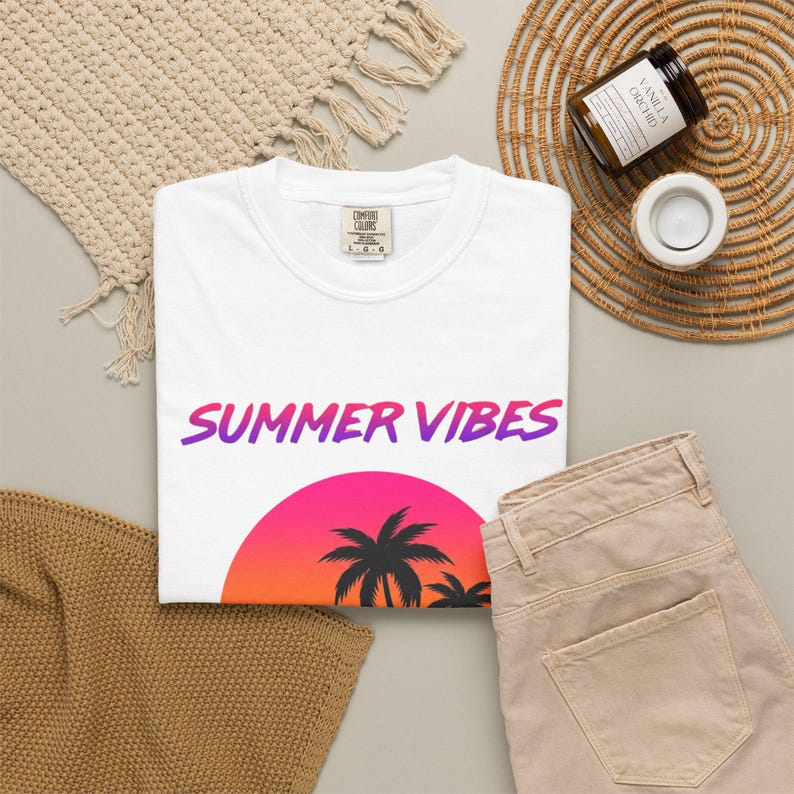 Comfort Colors Retro Sunset Shirt, Summer Vibes Tee, Palm Tree Vaporwave T-Shirt, 80s Beach Graphic Tee, Tropical Vacation Shirt image 19
