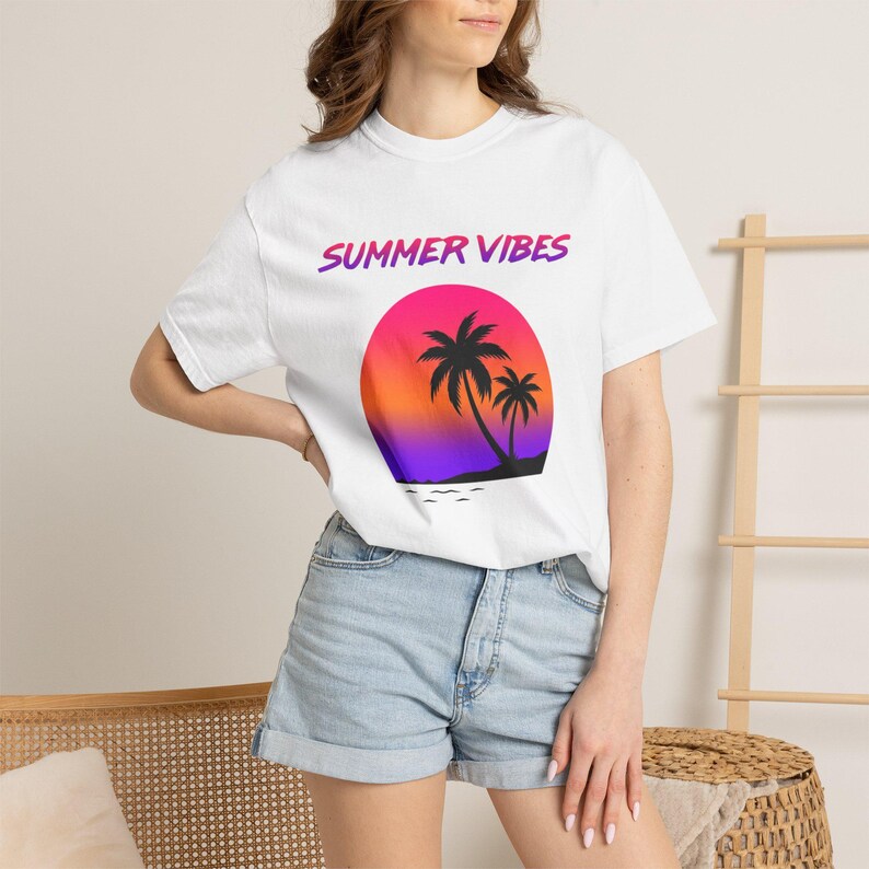Comfort Colors Retro Sunset Shirt, Summer Vibes Tee, Palm Tree Vaporwave T-Shirt, 80s Beach Graphic Tee, Tropical Vacation Shirt image 16