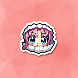 Kawaii Anime Girl Face Sticker: Japanese Manga Art Vinyl Decal