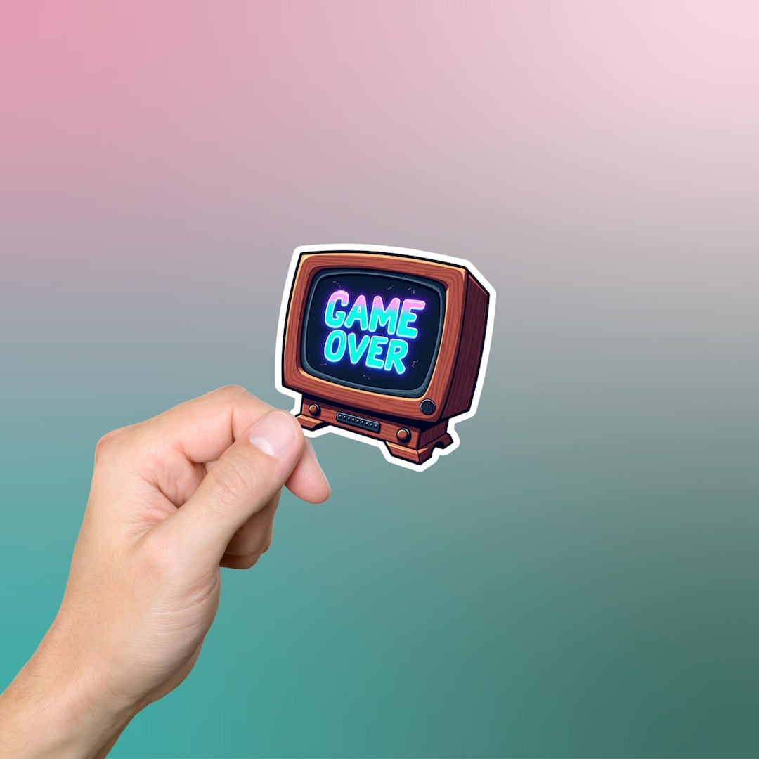 Game Over Sticker Retro Gaming Vinyl Sticker Nostalgic Gamer Sticker ...