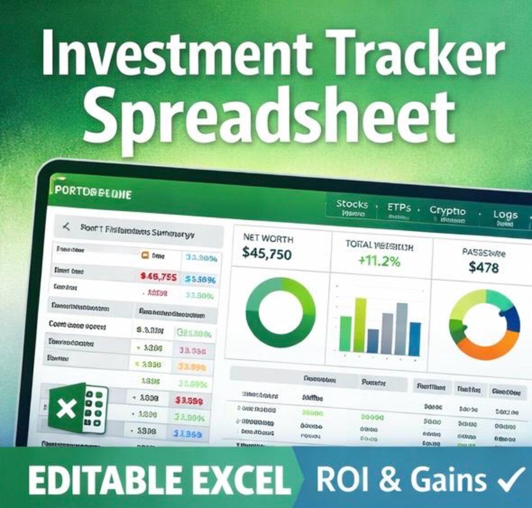Investment Tracker Spreadsheet - Stocks, ETFS & Passive Income (EXCEL ...
