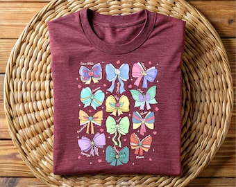Disney Princess Bow Shirt, Princess Inspired Bows Tee, Cute Pastel Fairy Tale Shirt, Magical Girl Disney T-Shirt, Disney Girls, Gift For Her