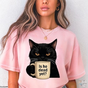 Is He Dead Yet Black Cat Shirt, Resist And Persist Anti Trump Protest Shirt, Political Shirt, Subtle FDT, Funny Cat Shirt, Political Shirt