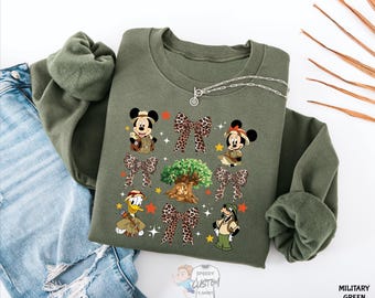 Disney Safari Sweatshirt, Disney Animal Kingdom Sweater, Mickey and Friends Safari Crewneck, Disney Hoodie, Cozy Disney Family Trip Apparel