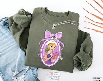 Rapunzel Sweatshirt, Disney Princess Shirt, Floral Princess Sweater, Disney Hoodie, Girls Disney, Rapunzel Fan Shirt, Cute Gift for Girls