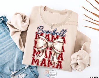 Baseball Mama Sweatshirt, Baseball Mom Crewneck, Game Day Sports Mom Gift, Baseball Season Shirt For Mothers, Gift For Baseball Lover Mom