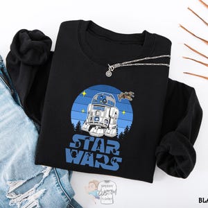 Disney Star Wars Sweatshirt, R2-D2 Sweater, Star Wars Hoodie, Galaxy&#39;s Edge, High Quality Print, Retro Star Wars Crewneck,Star Wars Fan Gift