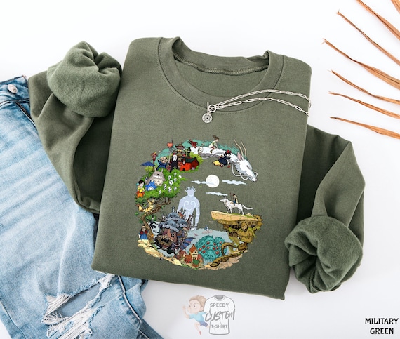 Studio Ghibli Sweatshirt, Vintage Totoro Bus Stop T-Shirt, Cute Totoro Hoodie, Ghibli Shirt, Hayao Miyazaki, Studio Ghibli Gift