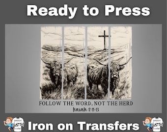 Western Christian DTF,  Follow The Word Not The Herd DTF Transfer, Isaiah 8:11-13, Western Dtf, Castles Tee Dtf, Iron On Transfer, Religion