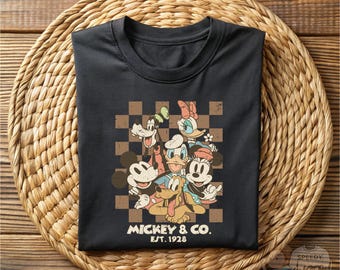 Retro Mickey Disney Shirt, Retro Disney Trip Shirt, Retro Mickey and Friends Shirt, Checkered Mickey Shirt, Disney Family Vacation Shirt