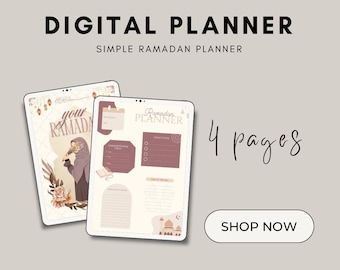 Ramadan Digital Planner | 4 Pages | Instant PDF Download