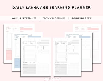 Språkinlärning - Daglig planerare | Språkstudieschema | Utskrivbar PDF