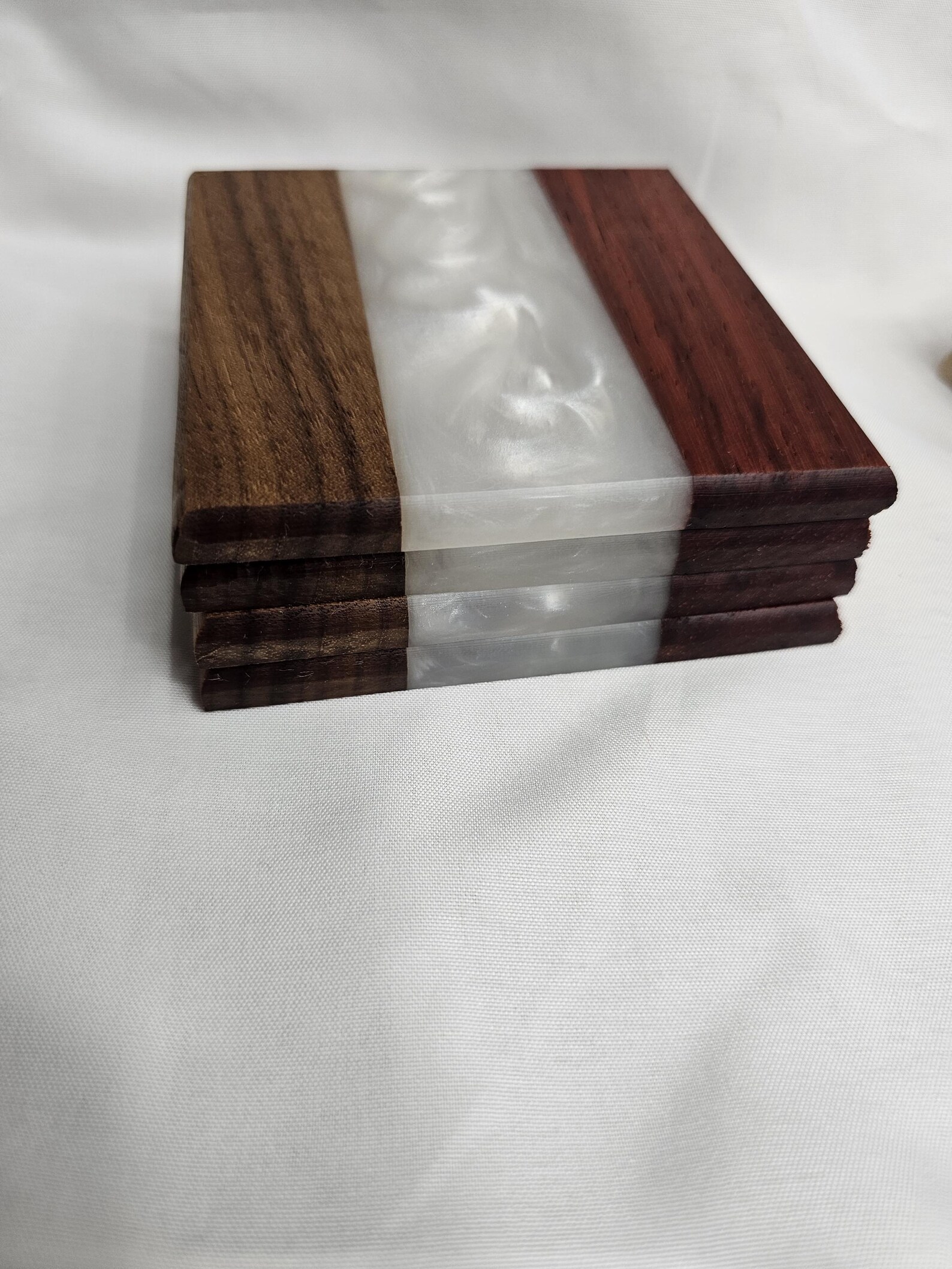 Resin Inlay Wood Coasters: Personalized Epoxy Hardwood Drinkware, Set ...