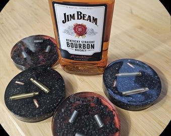 Handmade Bullet Casing/Ammo Resin Coasters: Custom Personalized Gift