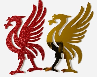 Liver Bird Liverpool Cake Topper Charm Choose Red Glitter or Gold Metallic