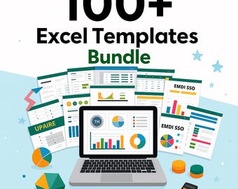 100+ Excel & Google Sheets Templates | Budget, Business, Finance Planners | Digital Download Spreadsheet Bundle