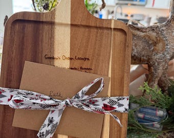Handwritten Recipe Cutting Board | Custom Engraved Family Recipe | Memorial Recipe Board | Personalized Kitchen Keepsake Gift