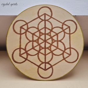 Metatron’s Cube Crystal Grid – Sacred Geometry Wooden Grid for Energy Healing & Manifestation