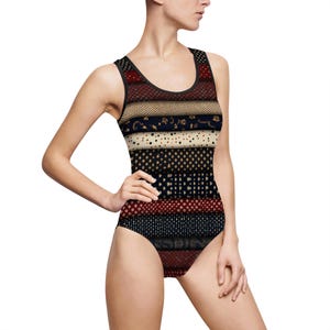 Vintage-inspirierter klassischer einteiliger Badeanzug für Frauen, Retro-Bademode, Pool-Party, Strandtag, Sommerurlaub, Geschenke für Sie