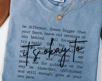 Comfort Colors 1717 "You Are Enough" Affirmation Tee, Minimalist Script Quote Shirt