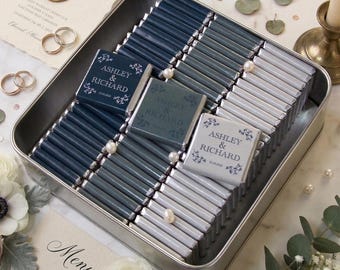 50 Stück Kundenspezifische Hochzeitsschokolade, Schokoladengeschenke, Kundenspezifische Schokolade, Hochzeitsgeschenke, Verlobungsschokolade, Bevorzugungen für Gäste