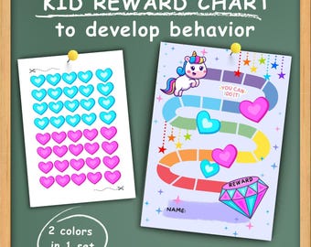 Printable Kids Reward Chart Unicorn Toddler Development Tools Homeschool Behavior Game Tracker Daily Motivation Good Habits Builder