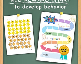 Printable Kids Star Reward Chart Toddlers Development Tool Homeschool Behavior Tracker Motivation Tool Good Habits Builder Digital Download