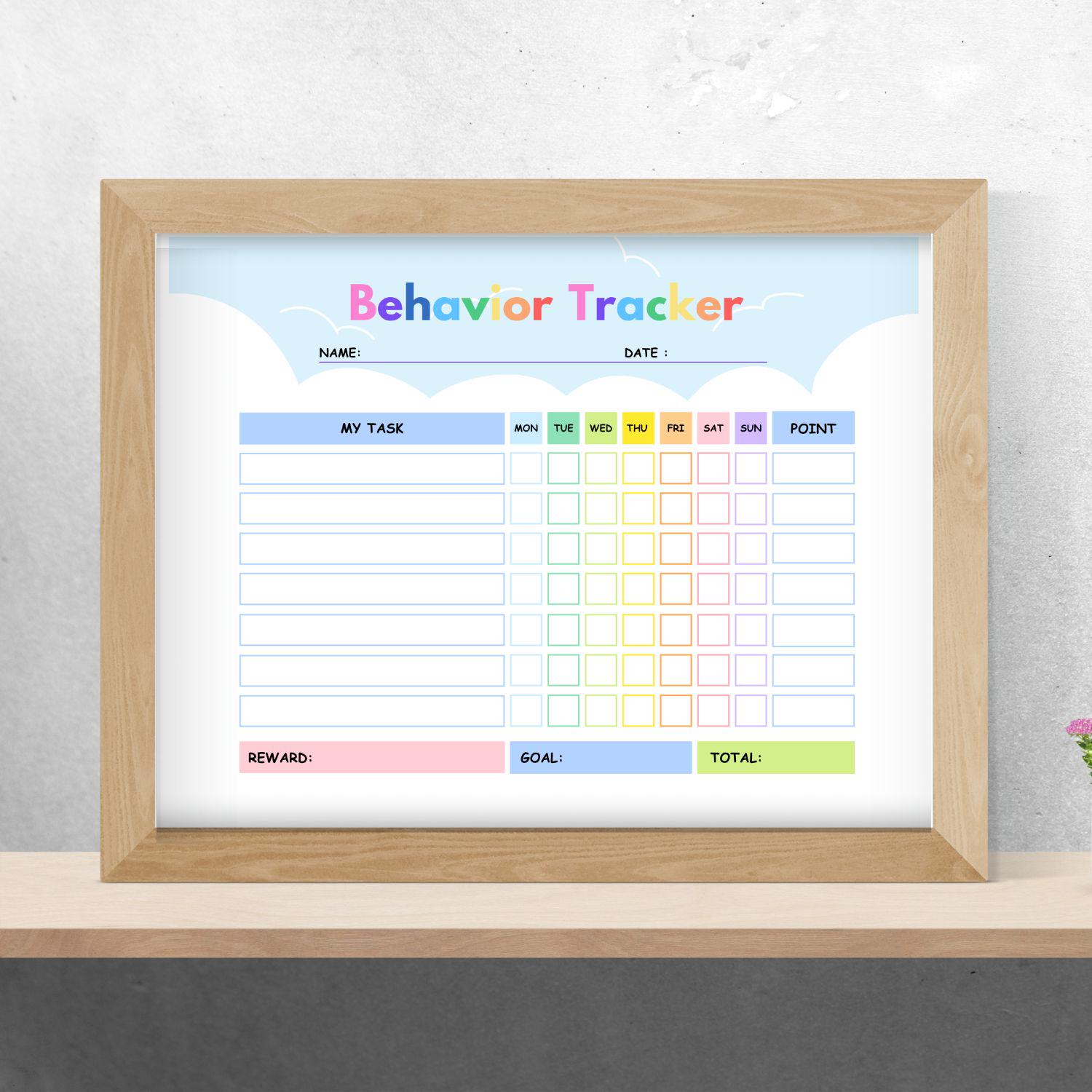 Editable Behavior and Chore Tracker Student Printable for Kids at Home ...