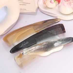 Personalized Long Tail Horn Comb Curved Anti Static Hair Detangler Precision Styling Comb Handmade Natural Hair Tool