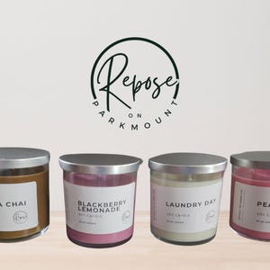 8.5oz Scented Candle: Hand-Poured Coconut Soy Wax, Clean Burn