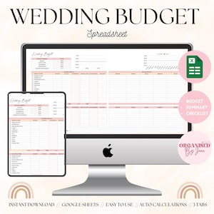 Wedding Budget Planner Spreadsheet | Wedding Budget Google Sheets | Digital Wedding Template | Budget Spreadsheet | Wedding Budget Tracker
