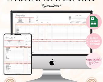 Hoja de cálculo para planificar el presupuesto de la boda / Hojas de cálculo de Google para el presupuesto de la boda / Plantilla digital para la boda / Hoja de cálculo del presupuesto / Rastreador del presupuesto de la boda