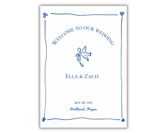 Bienvenidos a nuestra boda de letreros, letrero de bienvenida de boda caprichoso, plantilla editable