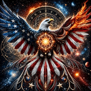 Celestial American Eagle Art Patriotic Space Decor USA 250 Digital Download