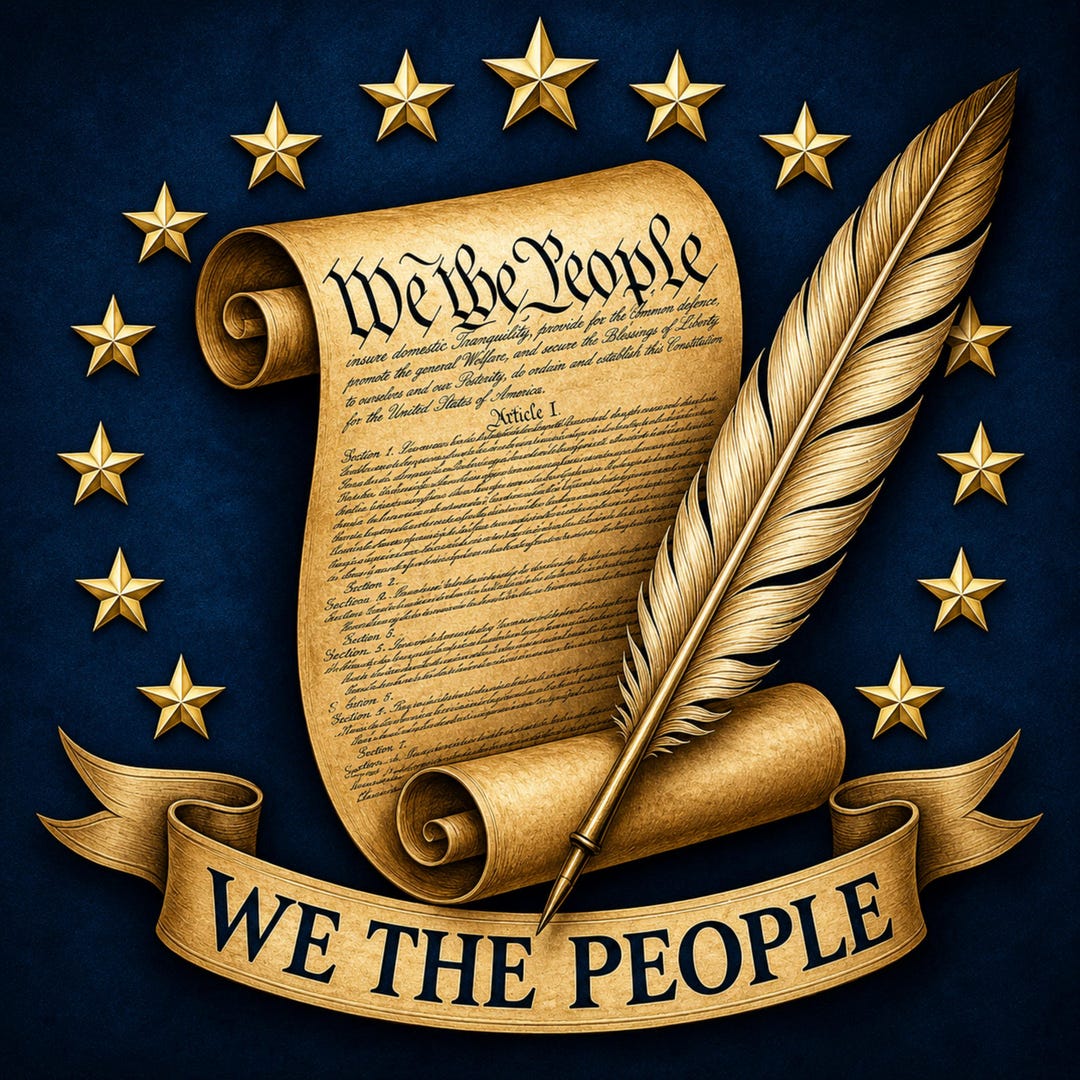 We the People Art – Patriotic Constitution Scroll Digital Download