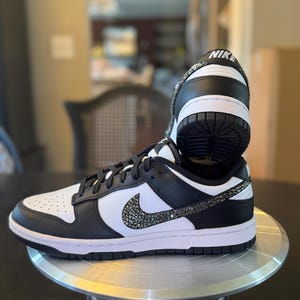 Blinged Out Nike Dunks | Hand-Placed Black Diamond Glass Rhinestones | Custom Sparkle Sneakers Made with Love