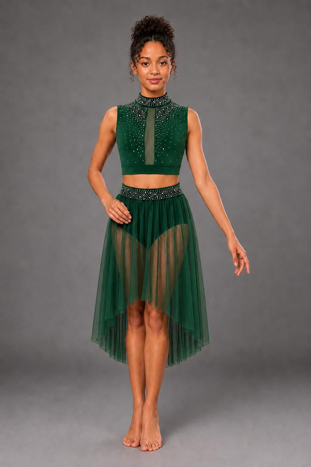 green lyrical dress Contemporary Dance Costume Dancewear
