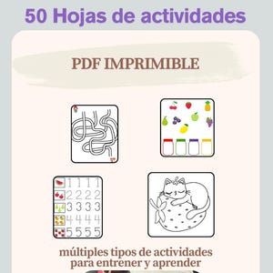 Actividades educativas para niños de 3 y 4 años – Aprende Jugando con 50 páginas imprimibles