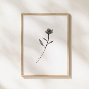 Single Rose Wall Art | Minimalist Line Drawing | Hand Drawn Flower Print | Botanical Printable | Ink Art | Digital Download